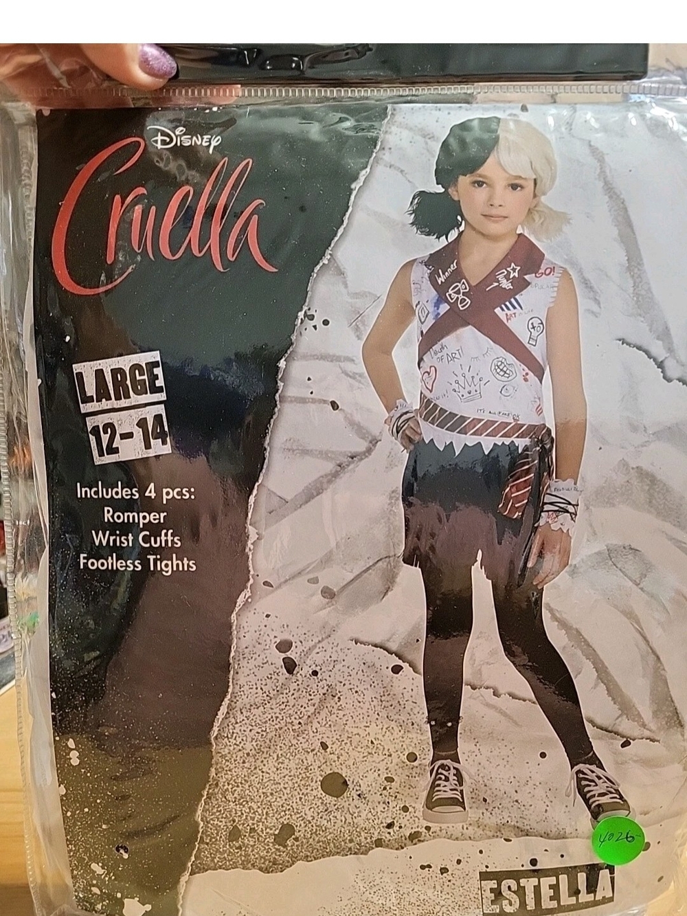 Disney Cruella Estella Costume Child Large 12-14 #4026
